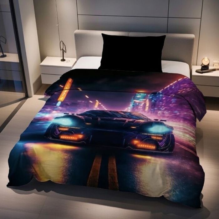 Patalynės komplektas Neon Car, 140x200, 70x90 cm||TavoSapnas