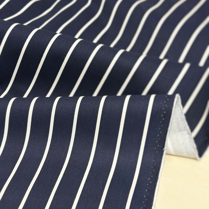 Tvirtas medvilninis audinys, Navy Stripes||TavoSapnas
