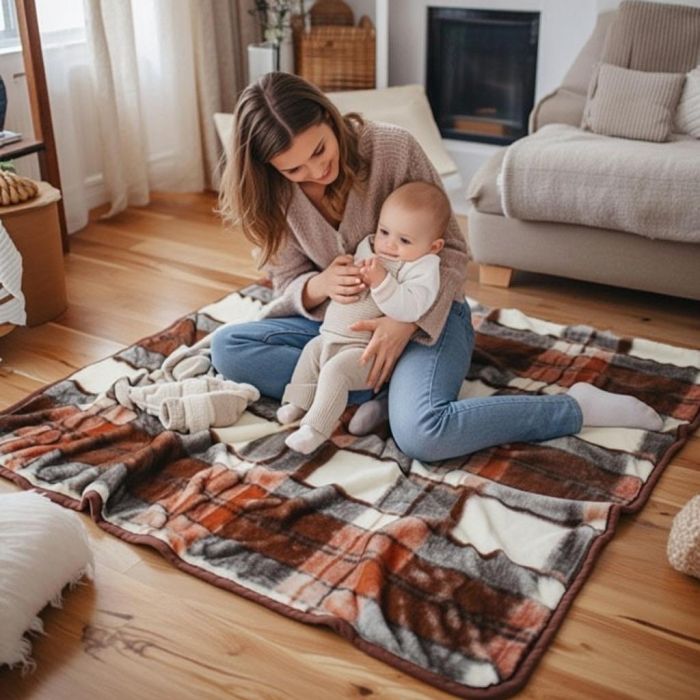 Merinosų vilnos pledukas Jaukumas, 100x140 cm||TavoSapnas