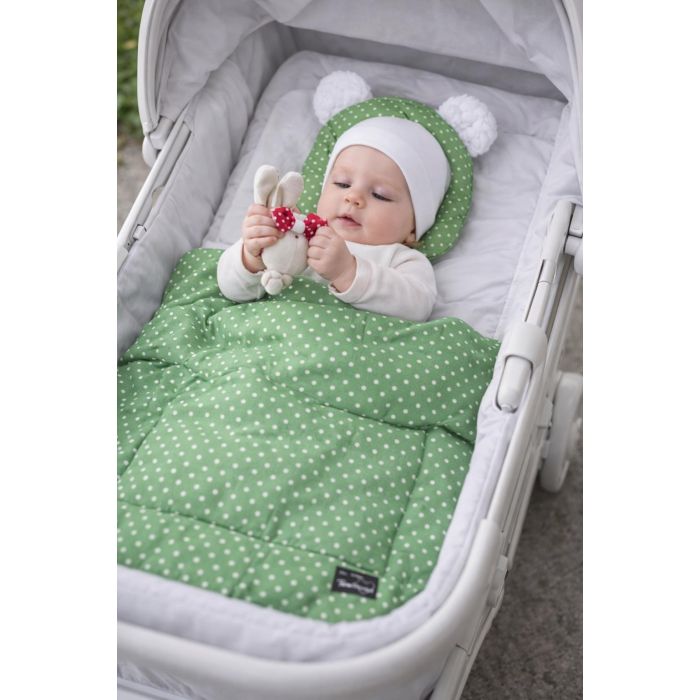 Komplektas vežimėliui su ausytėmis Obuoliukas||TavoSapnas