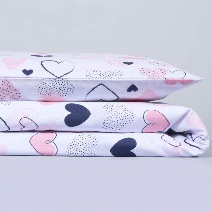 Patalynės komplektas kūdikiui Širdelės, 100x135, 40x60 cm||TavoSapnas