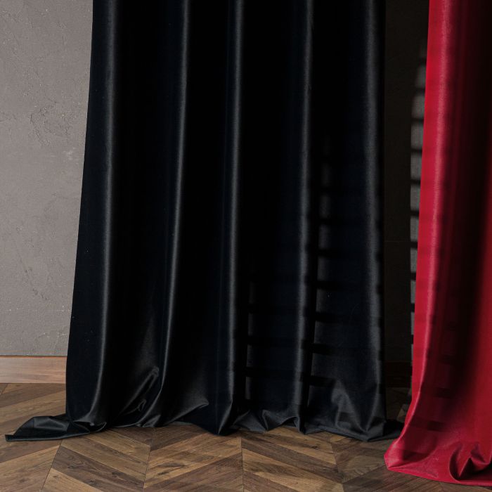 Matuojama veliūrinė užuolaida Matte Black, aukštis 320 cm||TavoSapnas