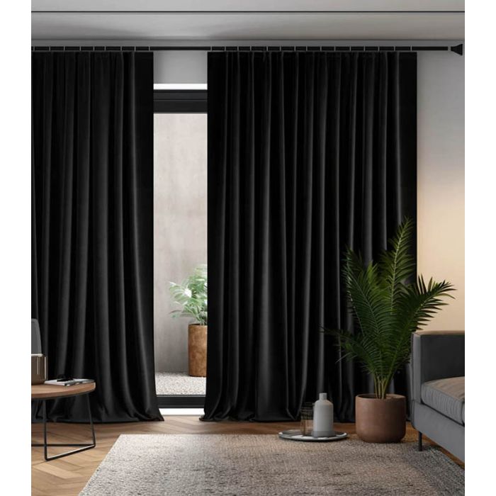 Matuojama veliūrinė užuolaida Matte Black, aukštis 320 cm||TavoSapnas