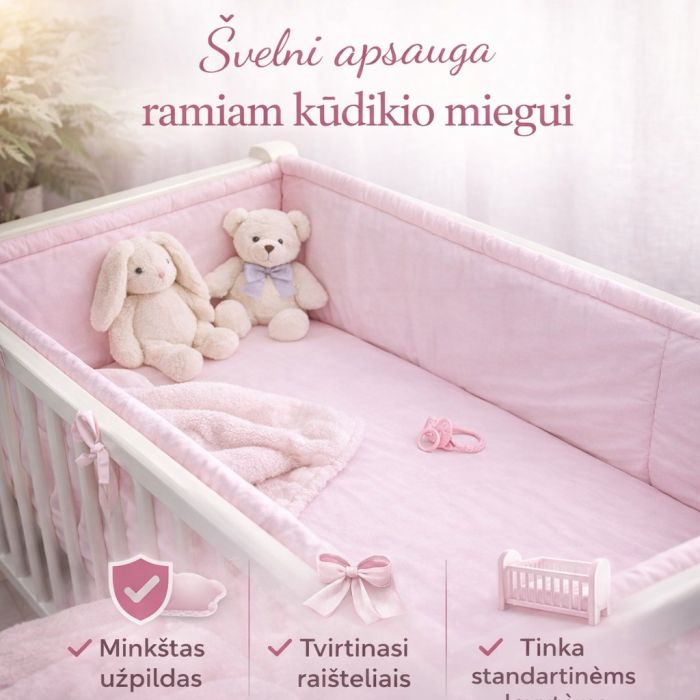 Lovytės apsaugėlės Rožinė, 360 cm||TavoSapnas