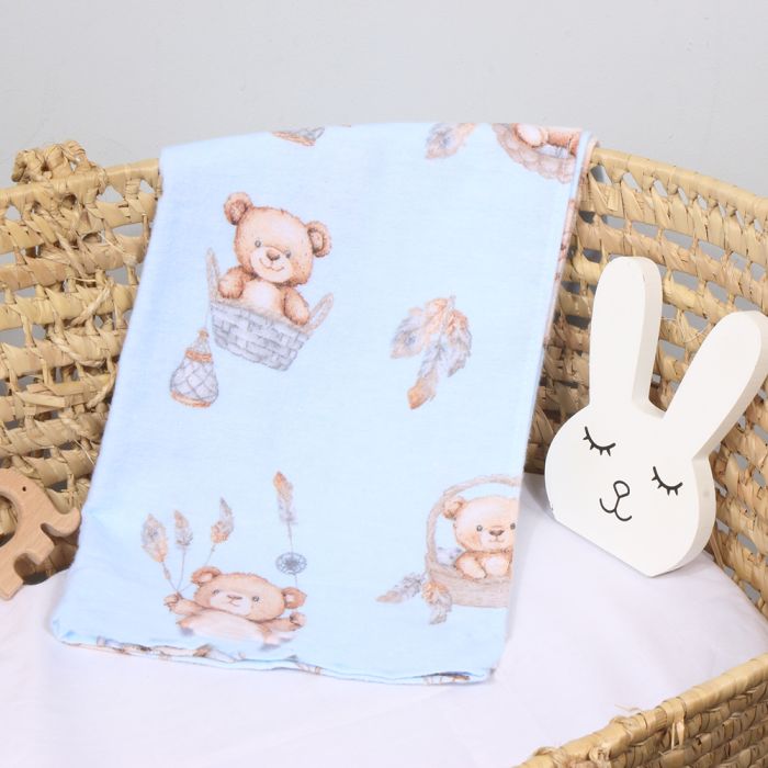 Flanelinis vystyklas Teddy, 70x100 cm||TavoSapnas