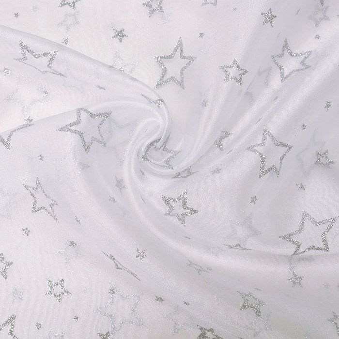 Luxury organza Žvaigždutės, 0.85x1.50m||TavoSapnas