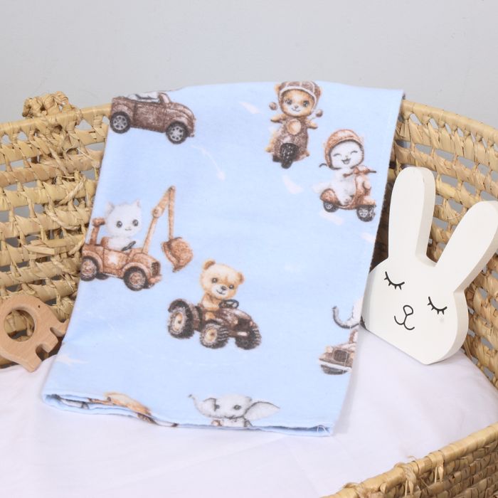 Flanelinis vystyklas Važiuojam! 100x100 cm||TavoSapnas