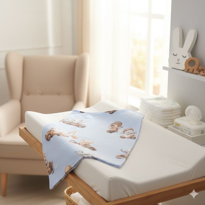 Flanelinis vystyklas Važiuojam! 100x100 cm||TavoSapnas