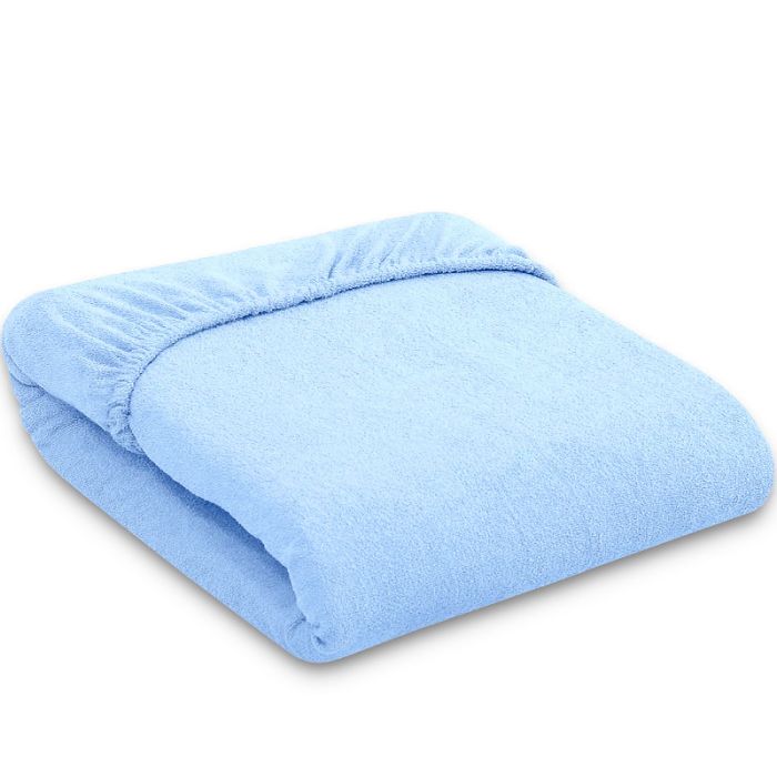 Frotinė paklodė su guma, žydra, 60x120 cm||TavoSapnas