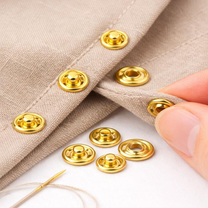 Spaudės prisiuvamos aukso, 8mm (6vnt.)||TavoSapnas