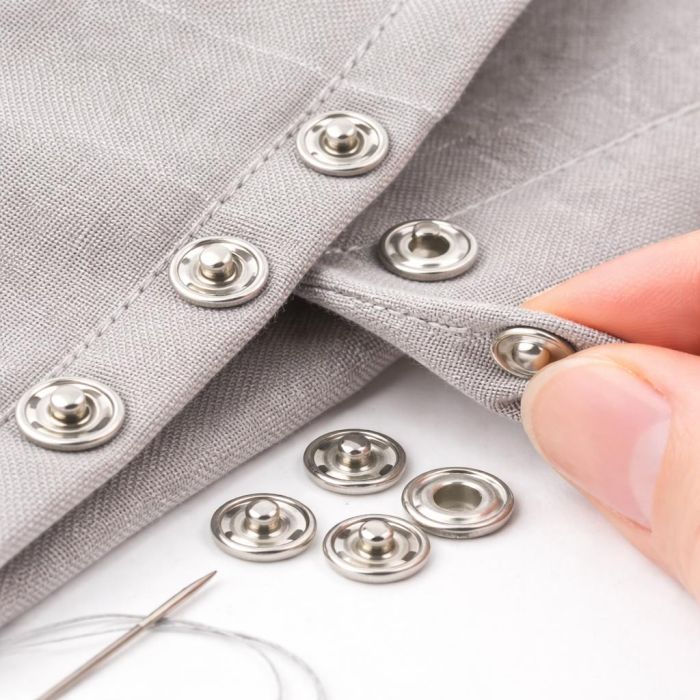 Spaudės prisiuvamos sidabro, 15mm (6 vnt.)||TavoSapnas