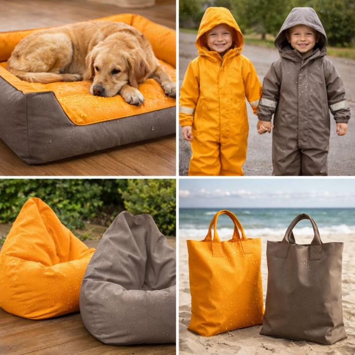 Vandeniui atsparus minkštas audinys Oxford pilkai rudas||TavoSapnas