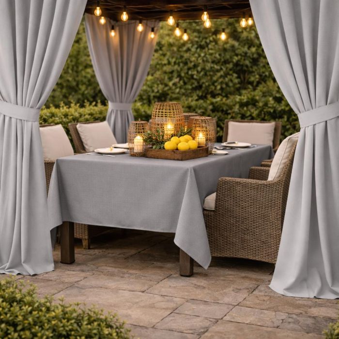 Terasos užuolaida Monte Karlo Light Grey su UV apsauga + surišimas||TavoSapnas