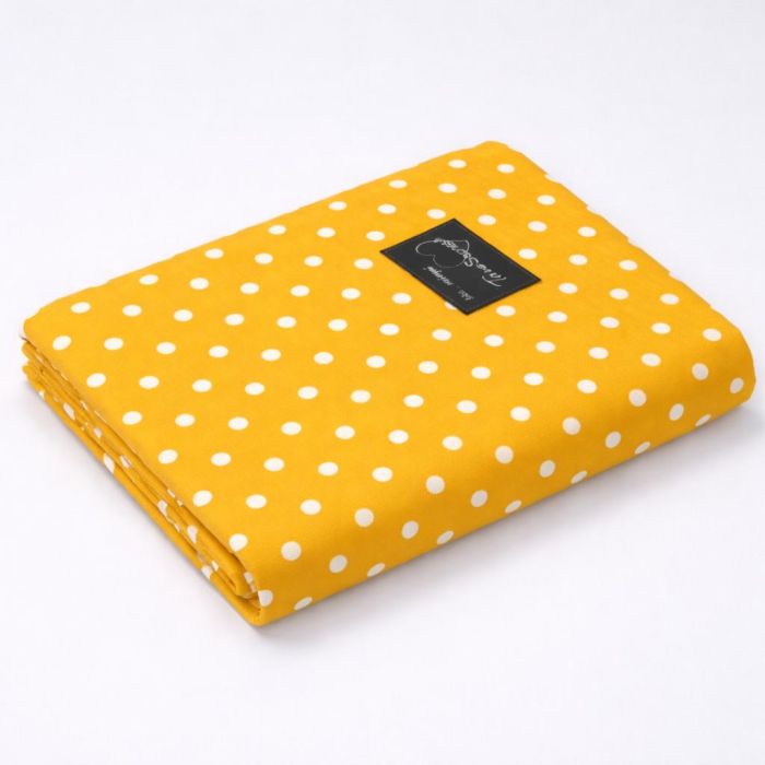 Medvilninė paklodė be gumos Geltona taškuota, 155x220 cm||TavoSapnas