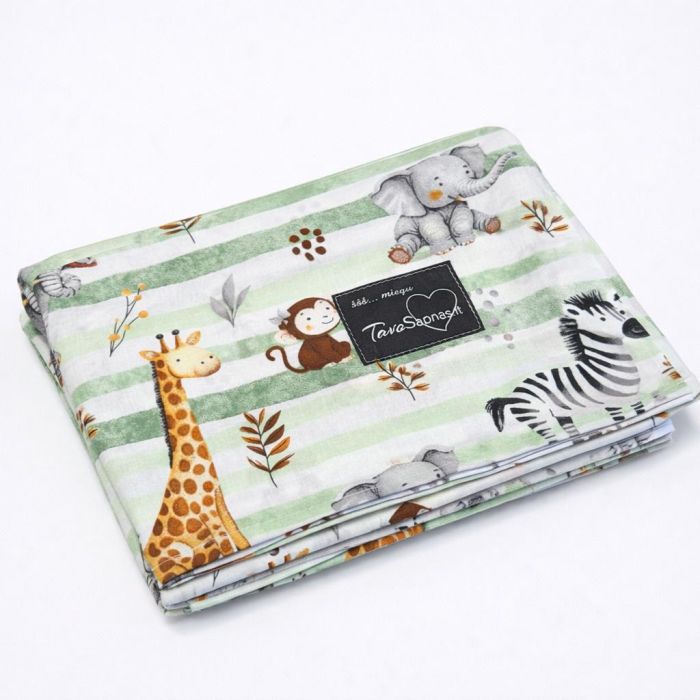 Medvilninė paklodė be gumos Safari, 155x220 cm||TavoSapnas