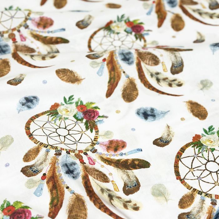 Medvilninis audinys patalynei (drobelė), Sapnų gaudyklės, 0.35x2m||TavoSapnas