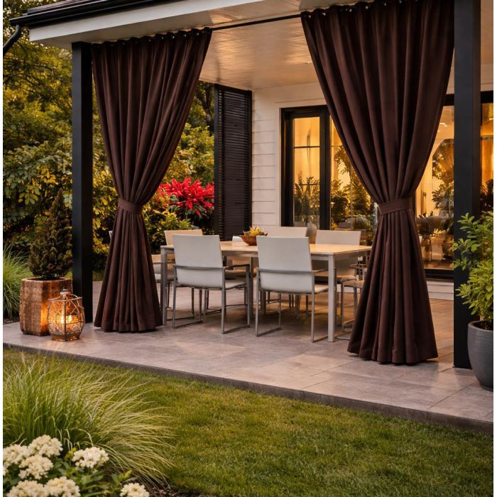 Užuolaida terasai Tamsi ruda + surišimas||TavoSapnas