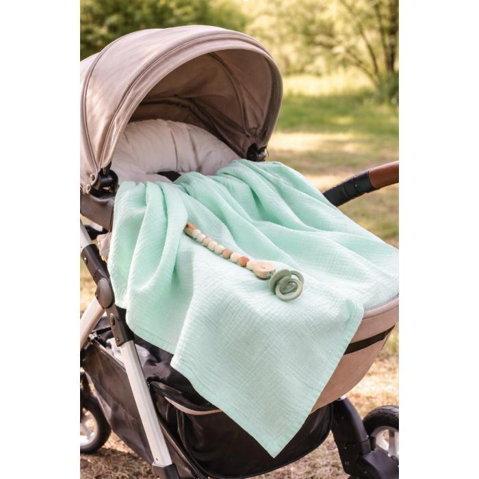 Muslino vystyklas Sweet Mint, 65x80 cm||TavoSapnas