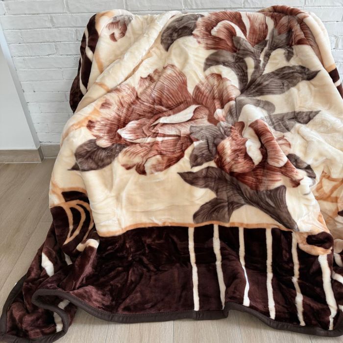 Storas pliušinis pledas Ruda Gėlė, 200x240 cm||TavoSapnas