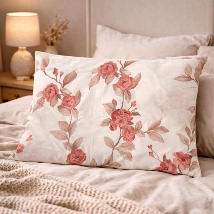 Medvilninis pagalvės užvalkalas su užtrauktuku Roses, 50x70 cm||TavoSapnas