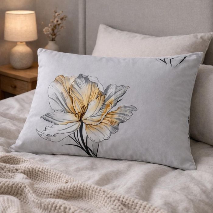 Medvilninis pagalvės užvalkalas su užtrauktuku Flower, 50x70 cm||TavoSapnas