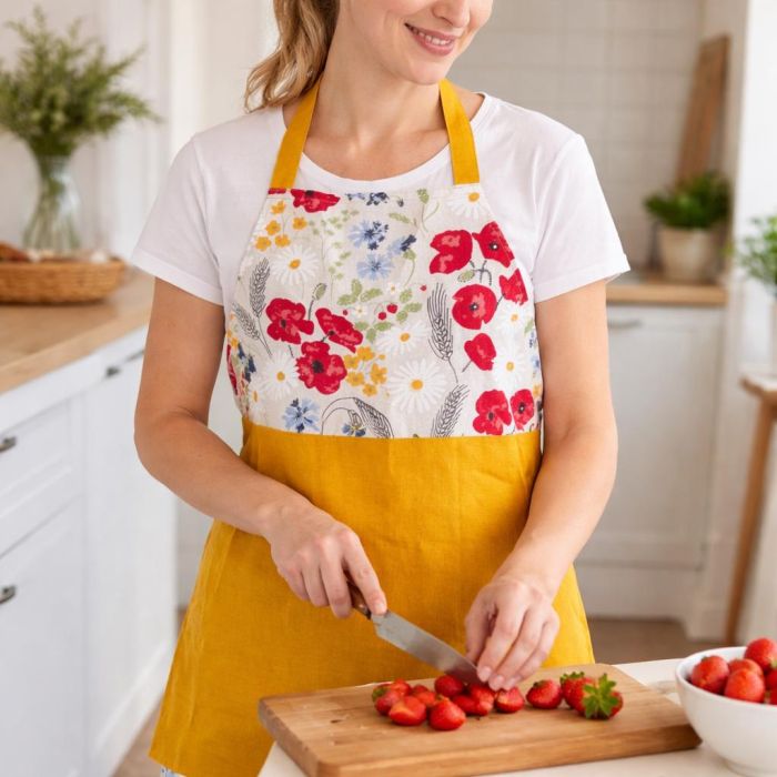 Lininė prijuostė Aguonų Pieva||TavoSapnas