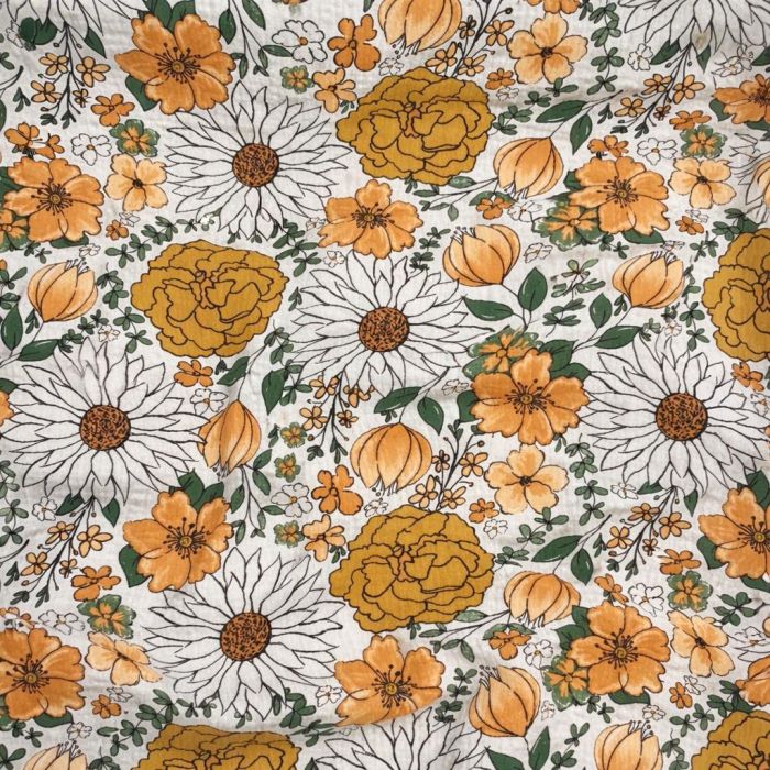 Double gauze muslinas Flowers||TavoSapnas