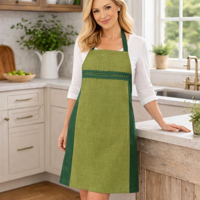 Lininė prijuostė Žalia ramybė||TavoSapnas