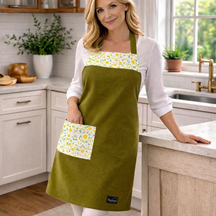 Lininė prijuostė Žalia pieva||TavoSapnas