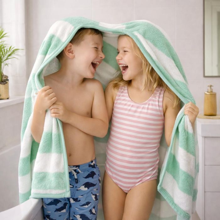 Rankšluostis Mint Stripes, 70x140 cm||TavoSapnas