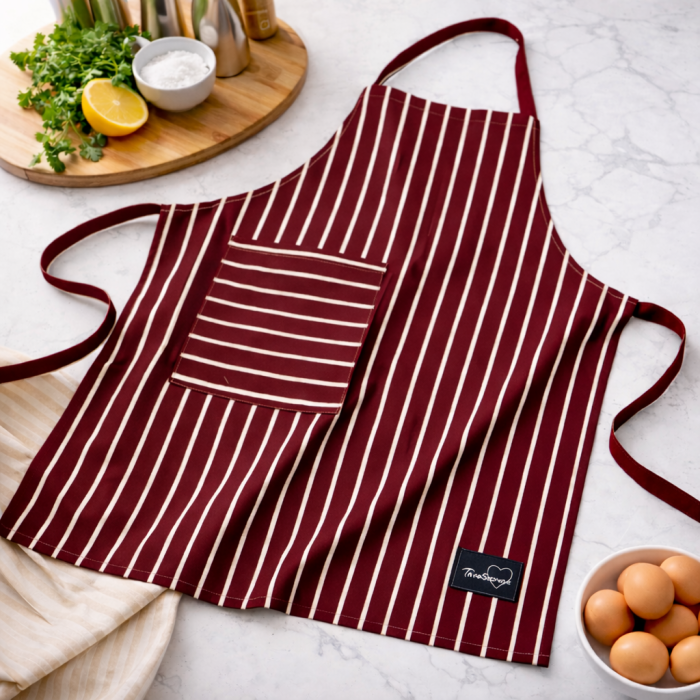 Prijuostė Burgund Stripes, S/M||TavoSapnas