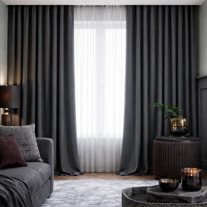 Naktinių užuolaidų audinys Blackout Classic, aukštis 300 cm||TavoSapnas