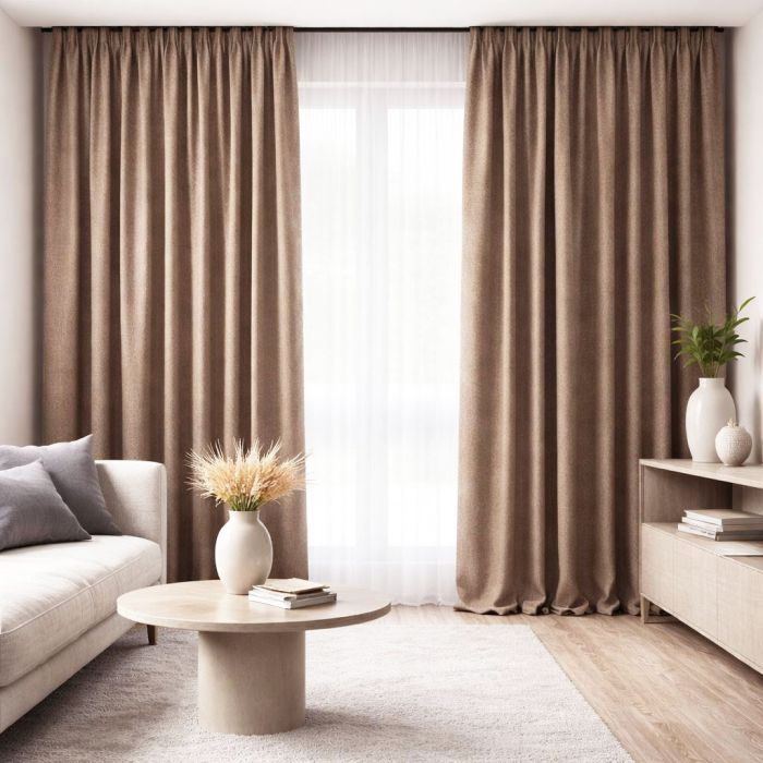 Naktinės užuolaidos audinys Rio Cocoa, aukštis 290 cm||TavoSapnas