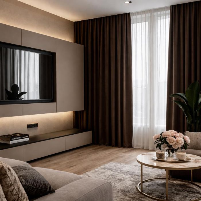 Matuojama naktinė užuolaida Rio Dark Brown, aukštis 295 cm||TavoSapnas