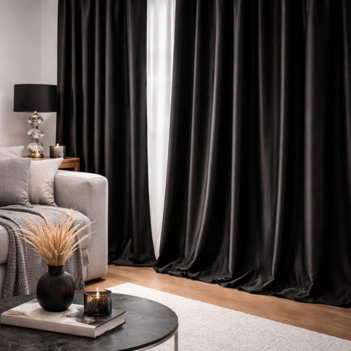Matuojama naktinė užuolaida Classic Black, aukštis 285 cm||TavoSapnas