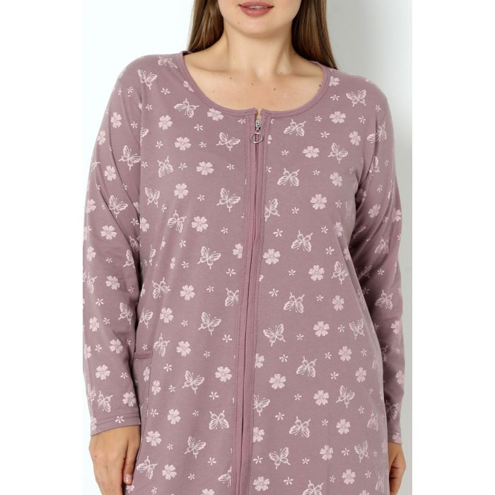 Trikotažinis chalatas su užtrauktuku Butterfly, 3XL||TavoSapnas