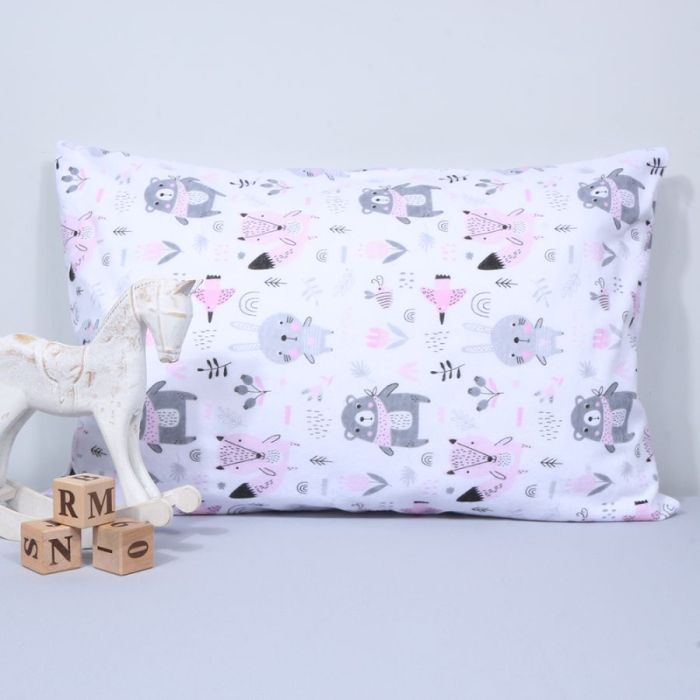 Medvilninis pagalvės užvalkalas Rožinis miškelis, 40x60 cm||TavoSapnas