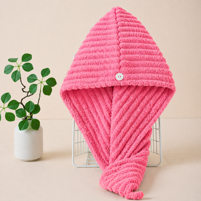 Plaukų rankšluostis-turbanas Madam, pink||TavoSapnas