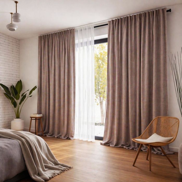 Matuojama naktinė užuolaida Linen Dimout, aukštis 305 cm||TavoSapnas