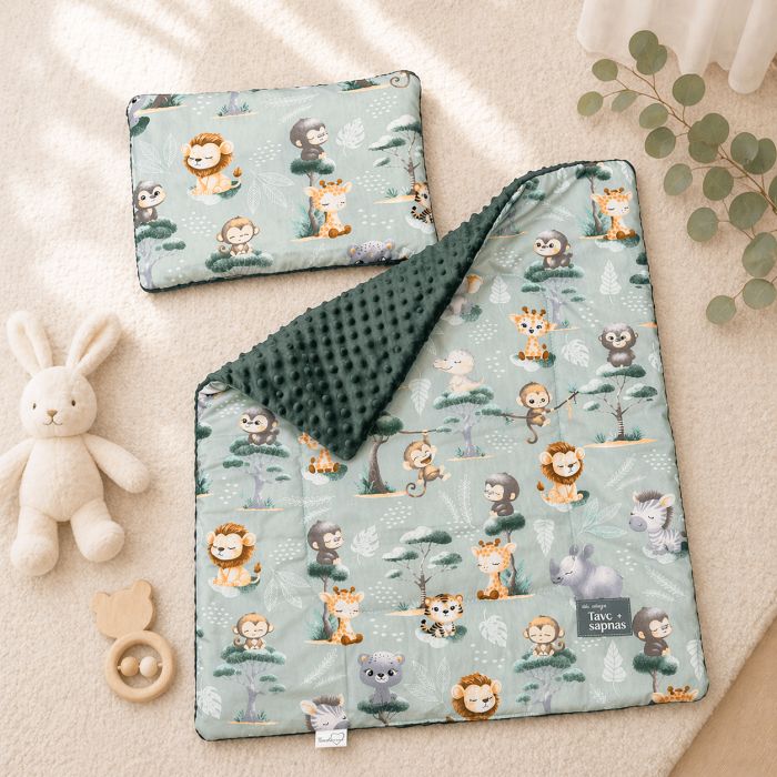 Minky komplektas vežimėliui Safari||TavoSapnas