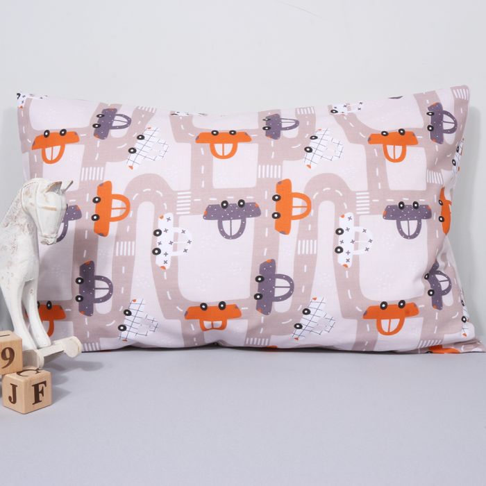 Medvilninis pagalvės užvalkalas Mini Cars, 40x60 cm||TavoSapnas