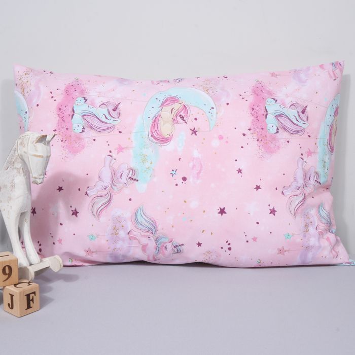 Medvilninis pagalvės užvalkalas Vienaragiai, 40x60 cm||TavoSapnas