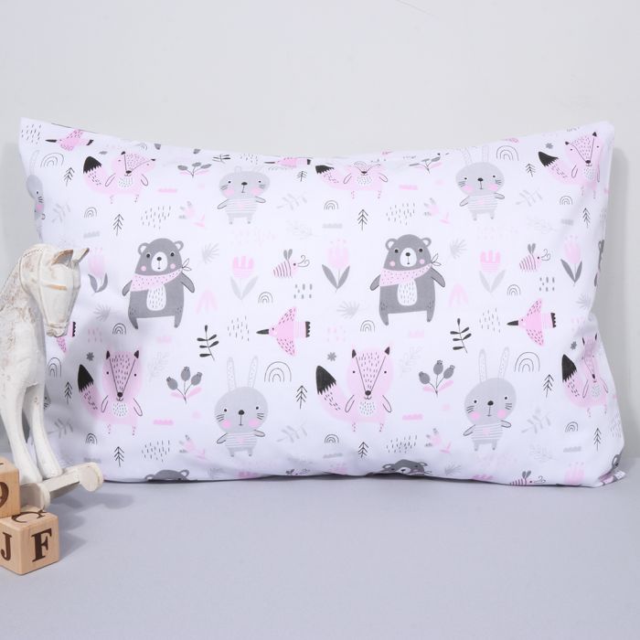 Medvilninis pagalvės užvalkalas Rožinis miškelis, 40x60 cm||TavoSapnas