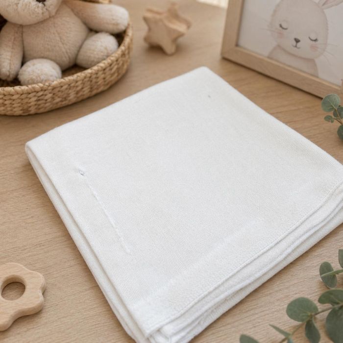 Flanelinis vystyklas baltas, 70x80 cm (brokas)||TavoSapnas