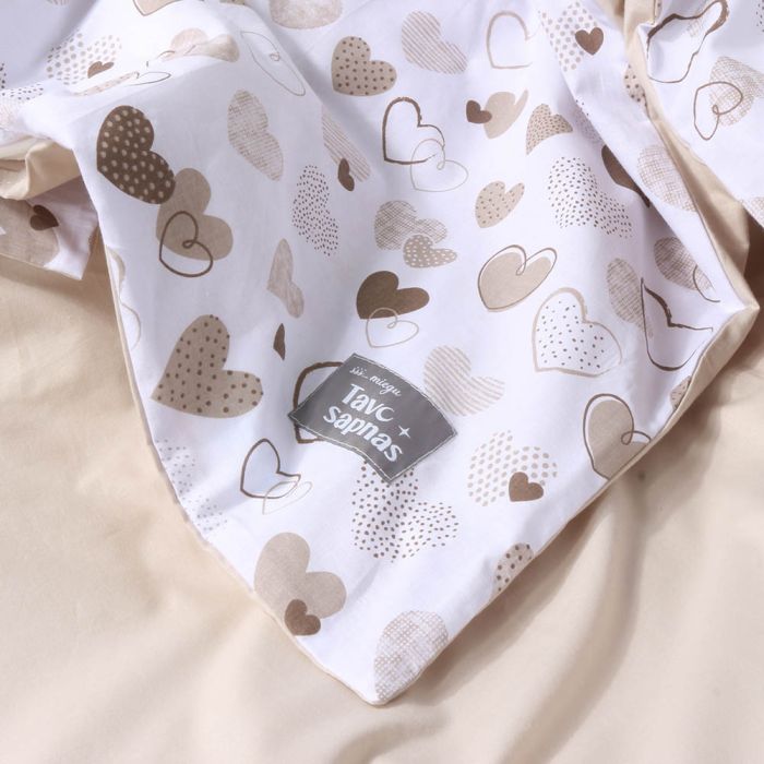 Dvipusis patalynės komplektas Širdelės, 100x135, 40x60 cm||TavoSapnas