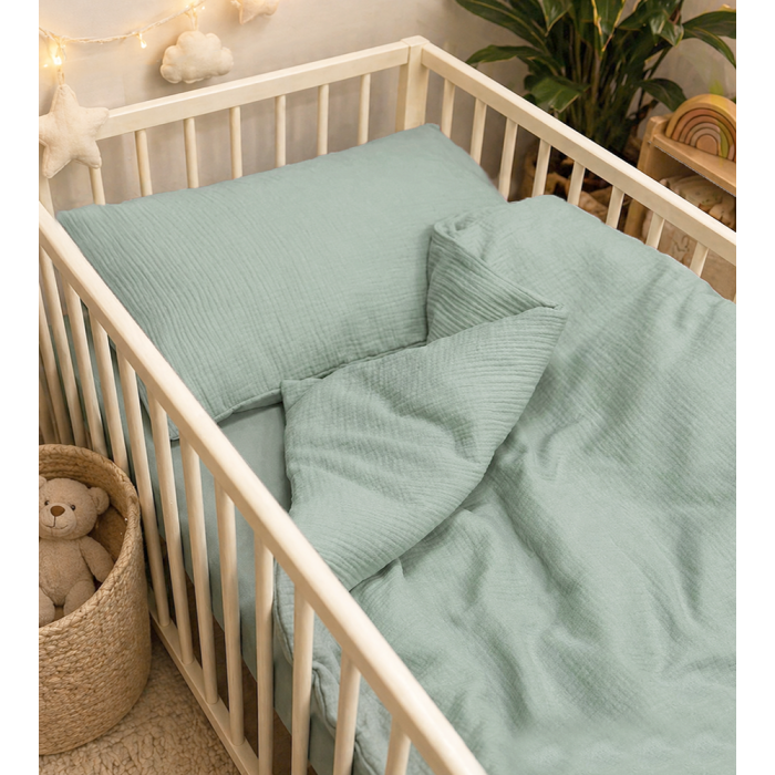 Muslino (double gauze) patalynės komplektas Mint Dreams, 90x120, 40x60 cm||TavoSapnas