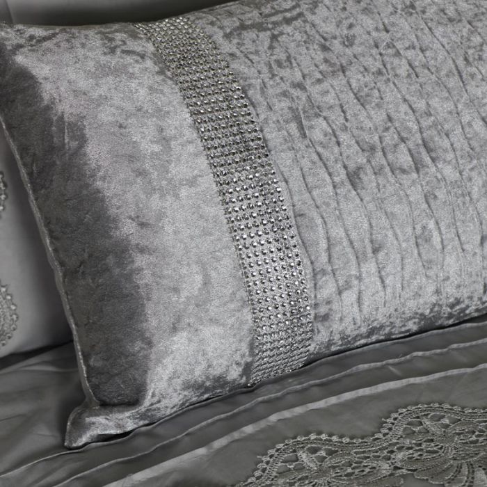 Plonas glamžytas aksomas Silver, 0.30x0.65m||TavoSapnas