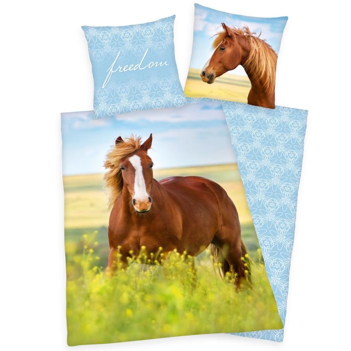 Patalynės komplektas Horse freedom, 135x200, 80x80 cm||TavoSapnas