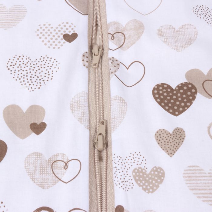 Miegmaišis su dvipusiu užtrauktuku Širdelės, 120 cm||TavoSapnas