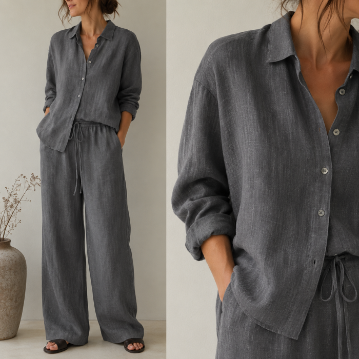 Minkštas plautas linas Dark Grey||TavoSapnas